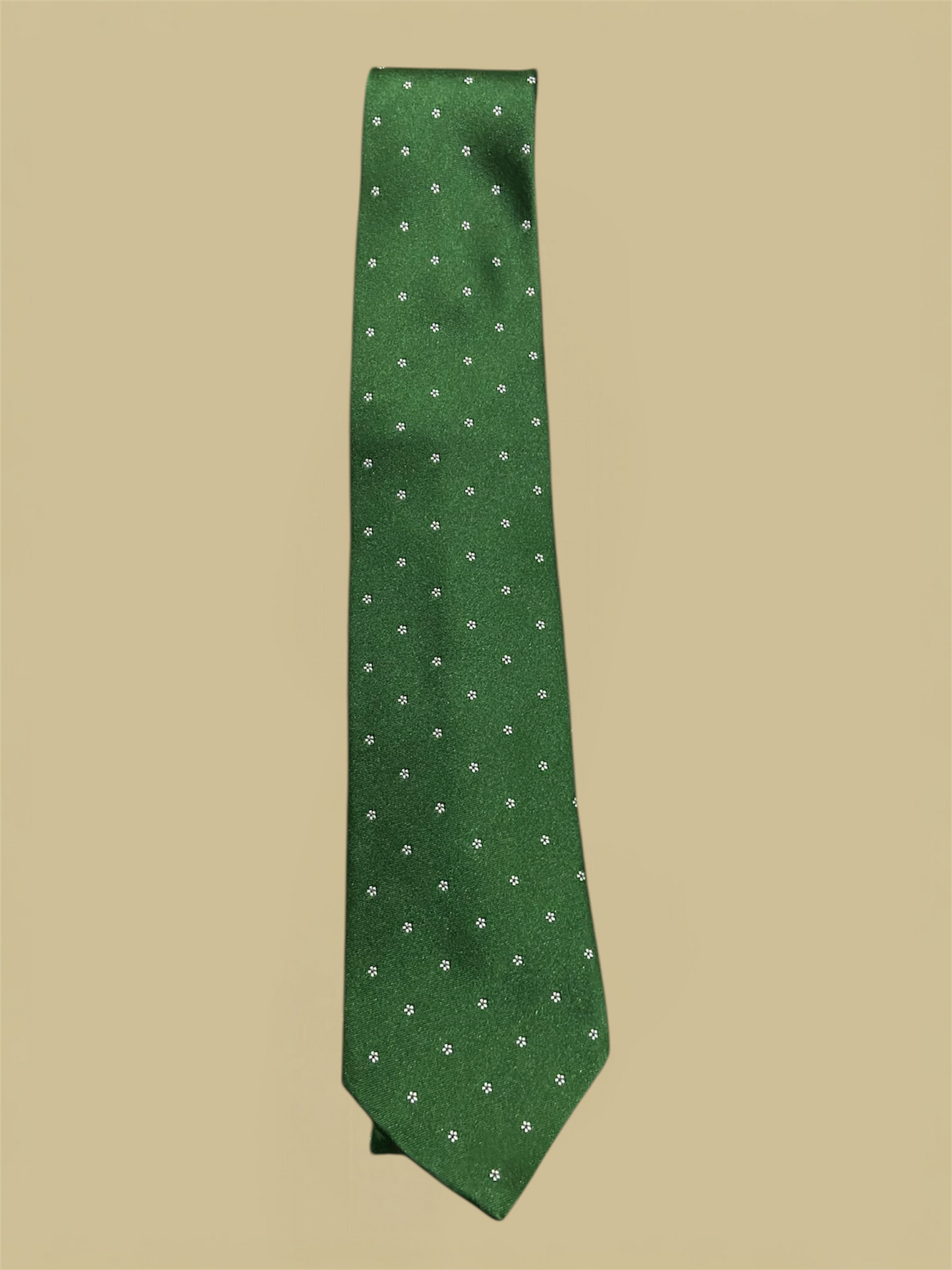 Fumagalli 1891 Green & White Flower Pattern Silk Tie