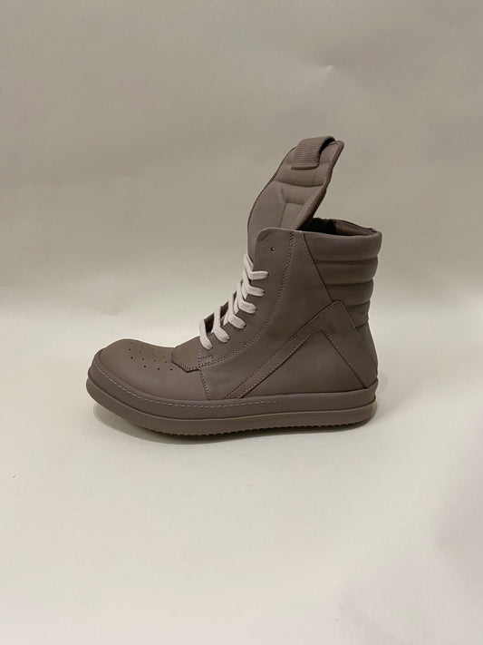 Rick Owens Taupe Leather Geobasket Sneakers 6 M / 7.5 W