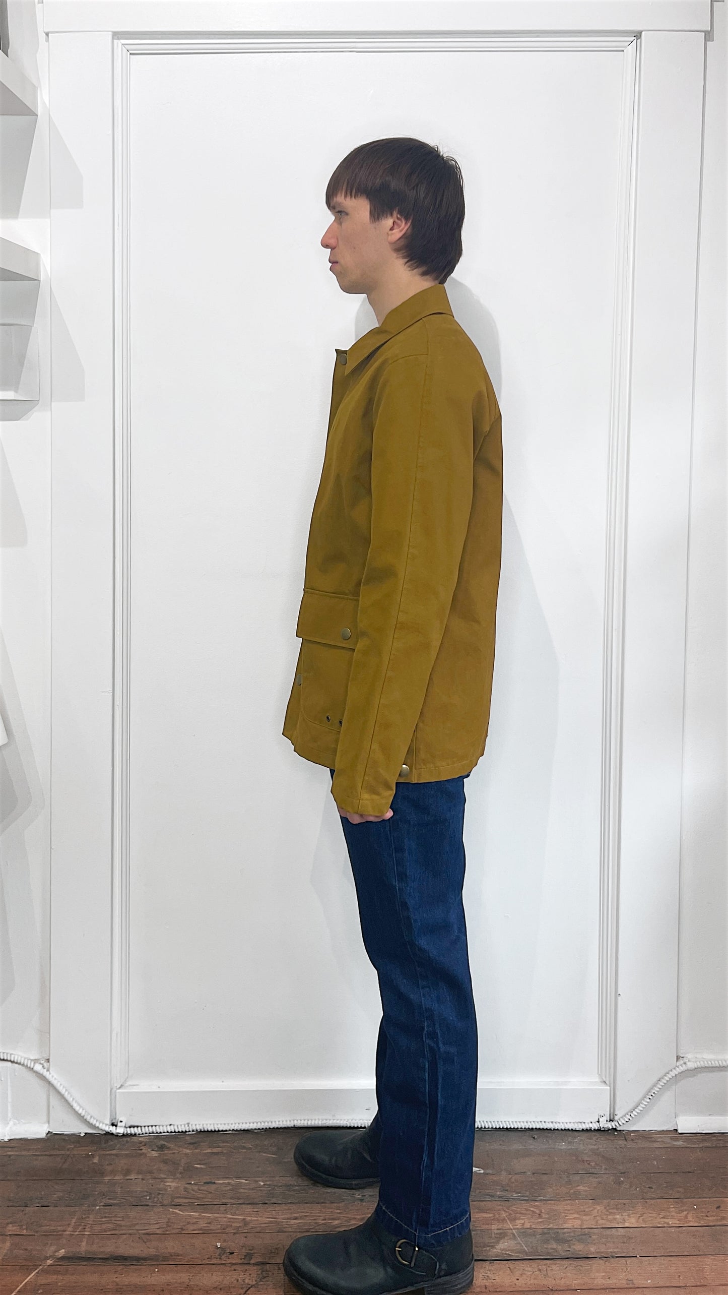 A.P.C. Mustard / Dark Tan Heavy Cotton Field Coat Small