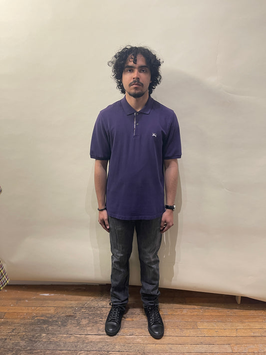 Burberry Purple SS Polo Shirt Medium
