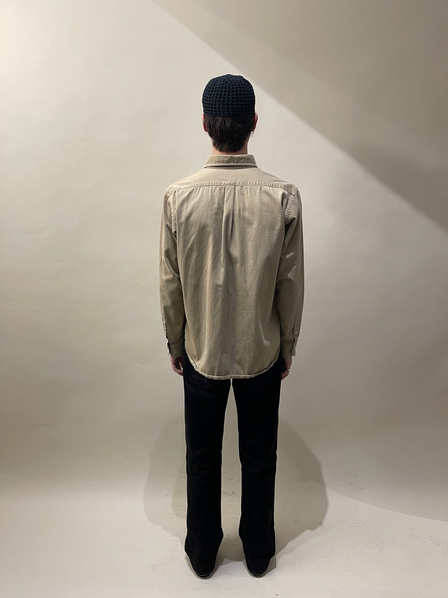 orSlow Khaki Twill Single Pocket Button Up Shirt Large - L