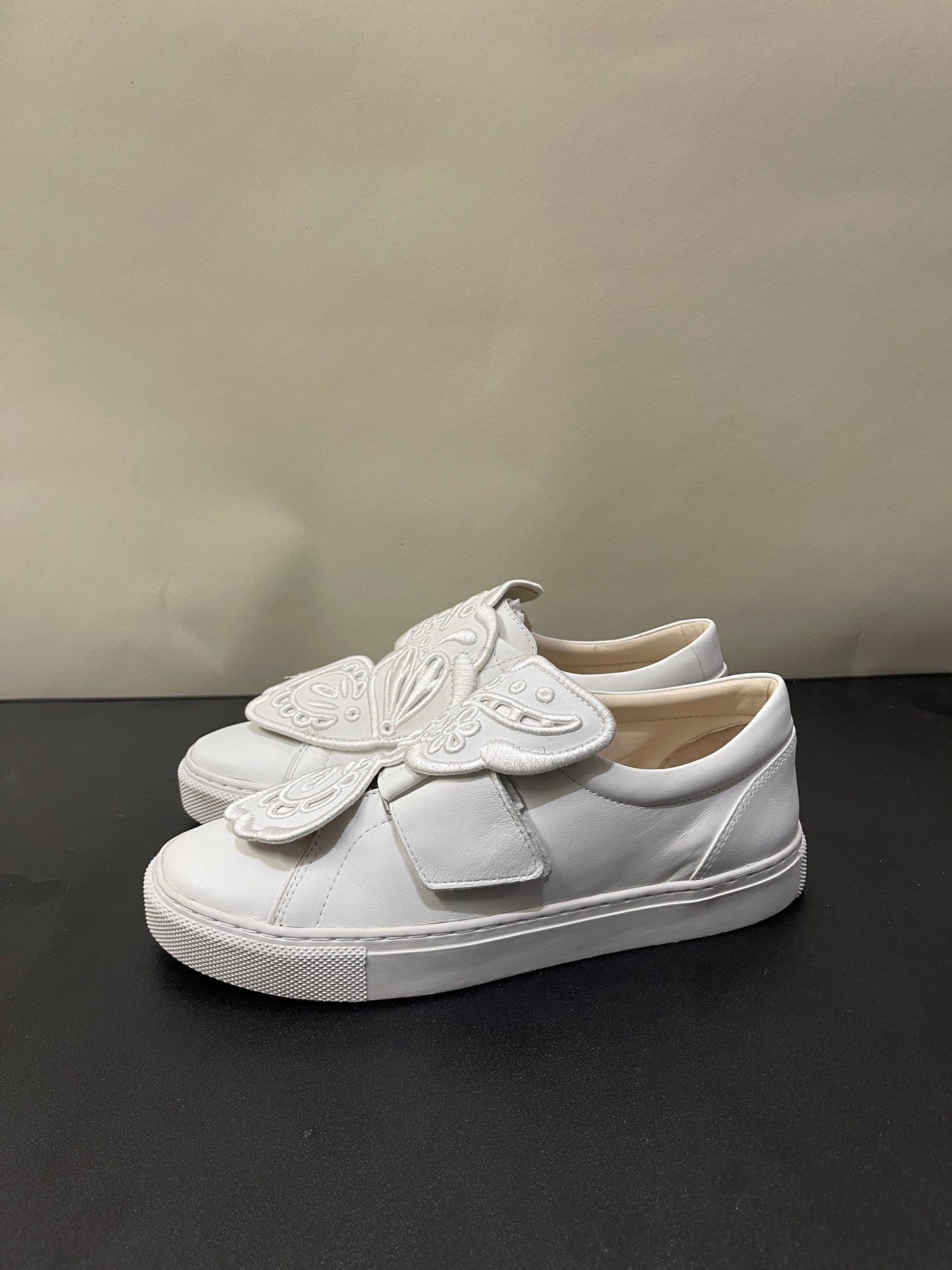 Sophia Webster White Leather Butterfly Sneakers 5.5 M / 7 W