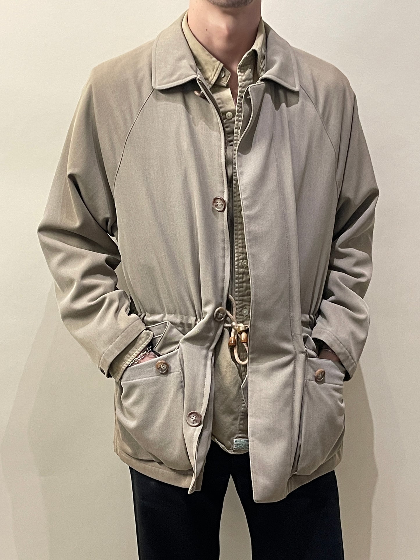 Loro Piana Tan Wool Cotton Storm System Short Coat Small - S
