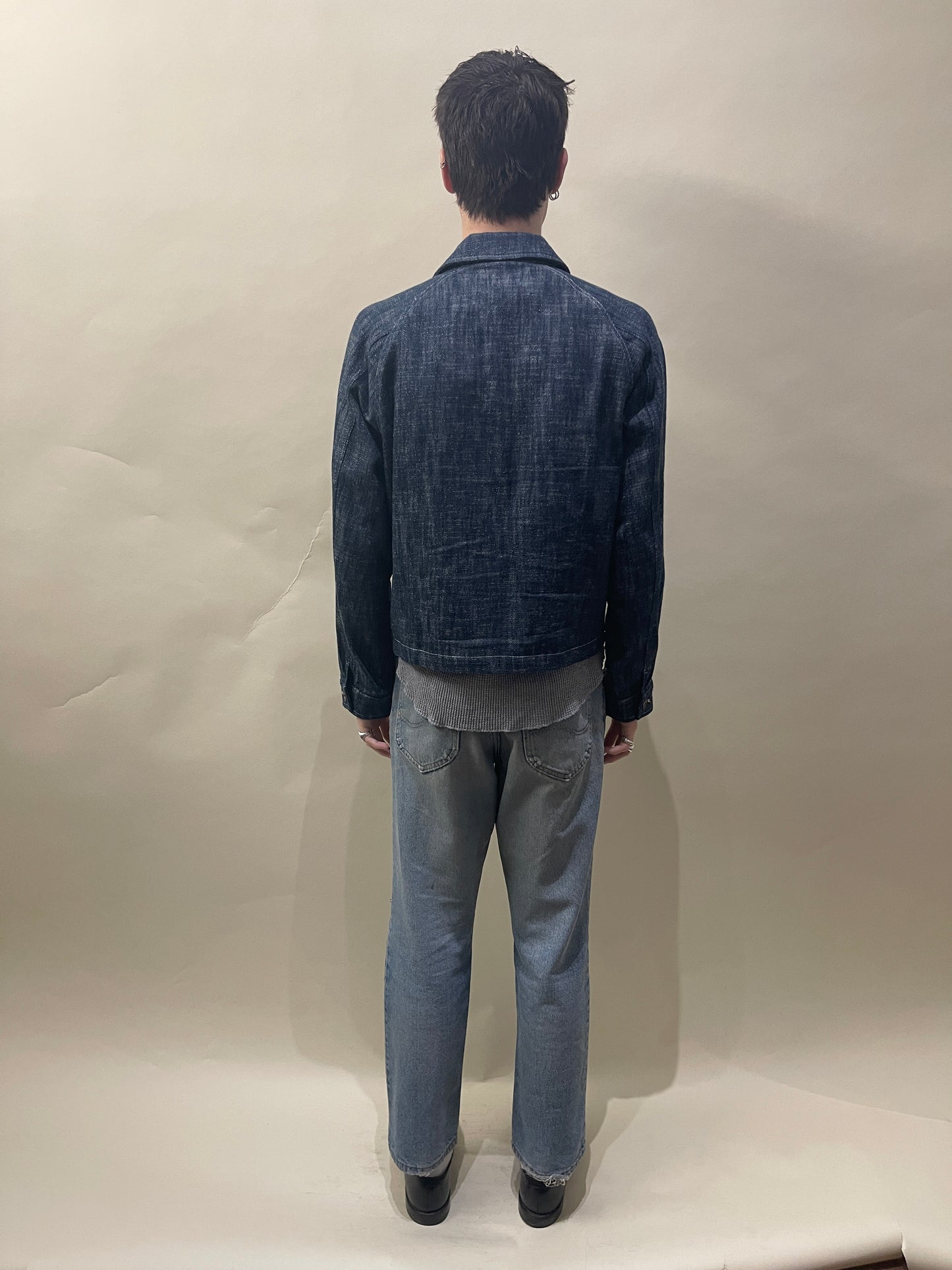 Miles Leon Indigo Slub Cotton Jumbo Pocket Raglan Jacket Medium - M