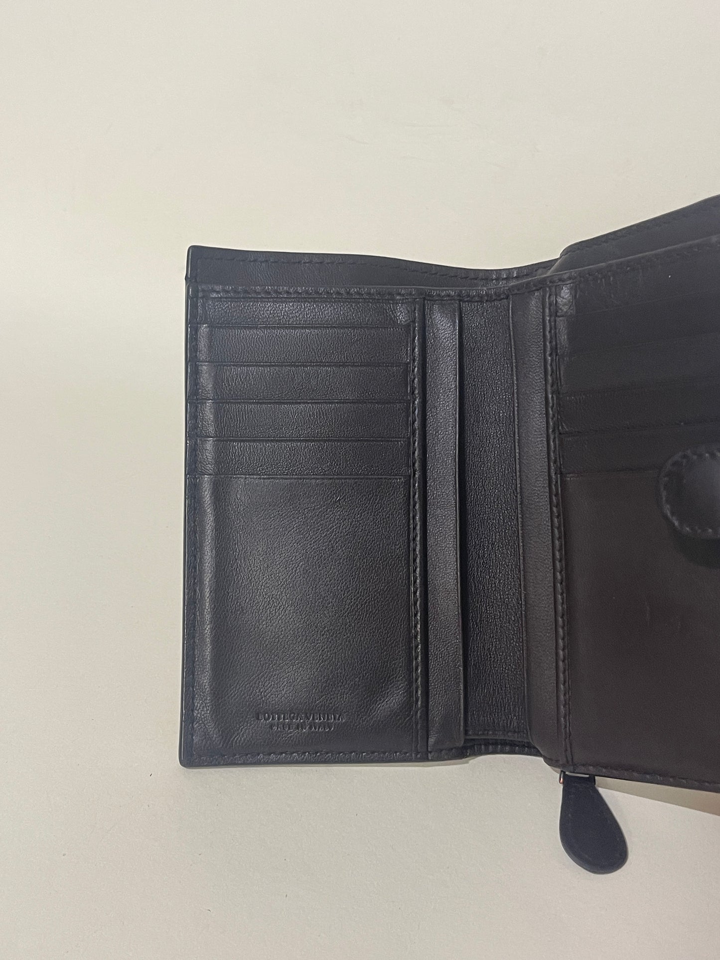 Bottega Veneta Dark Brown Intrecciato Leather Long Bifold Wallet