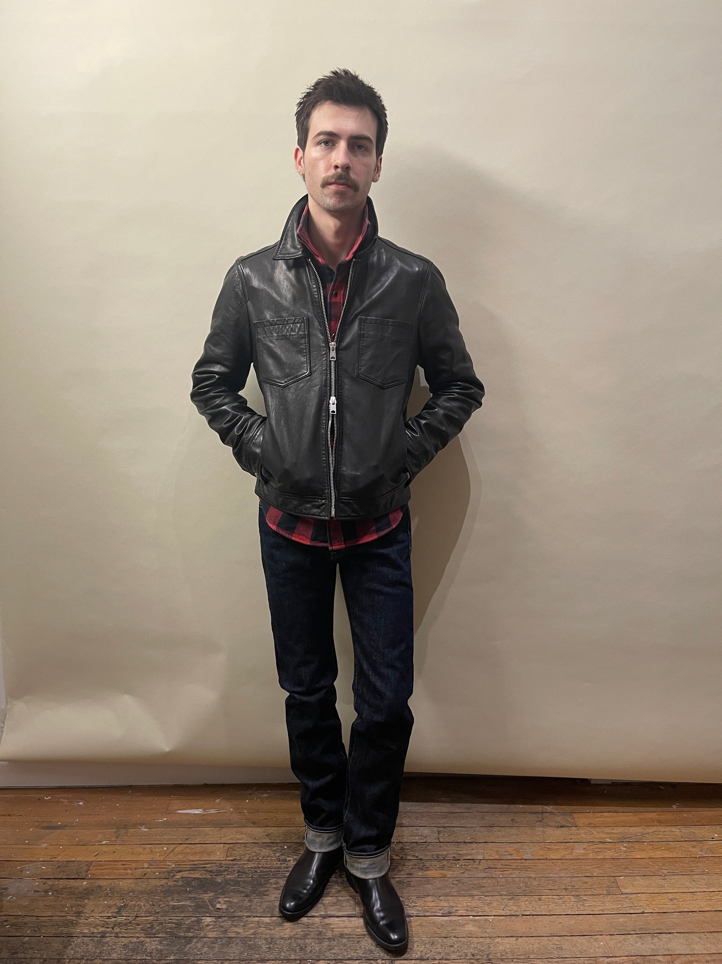 All Saints Black Lamb Leather Aloy Jacket Small - S
