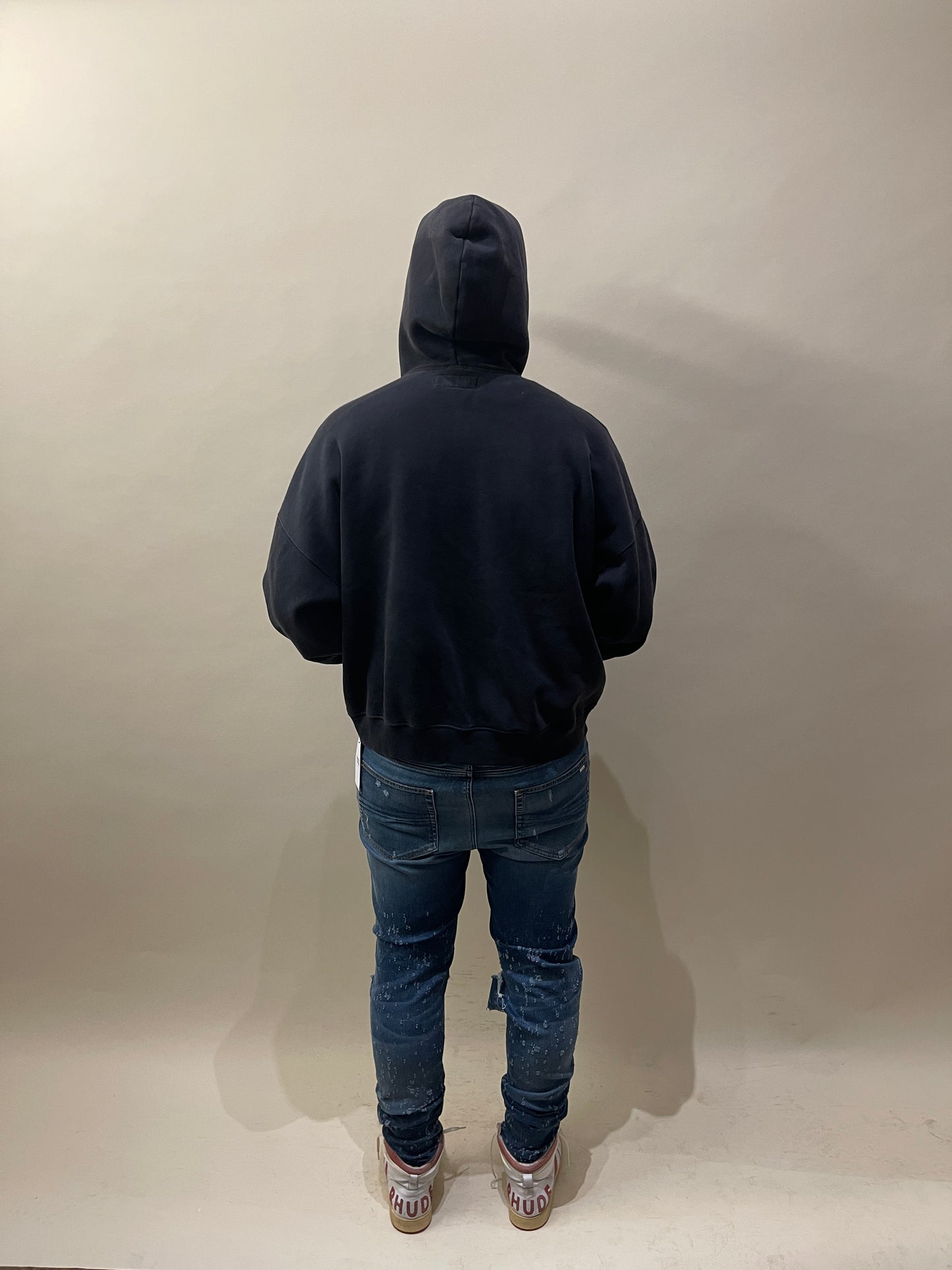 Amiri Mid Blue Shotgun Distressed Skinny Jeans 36