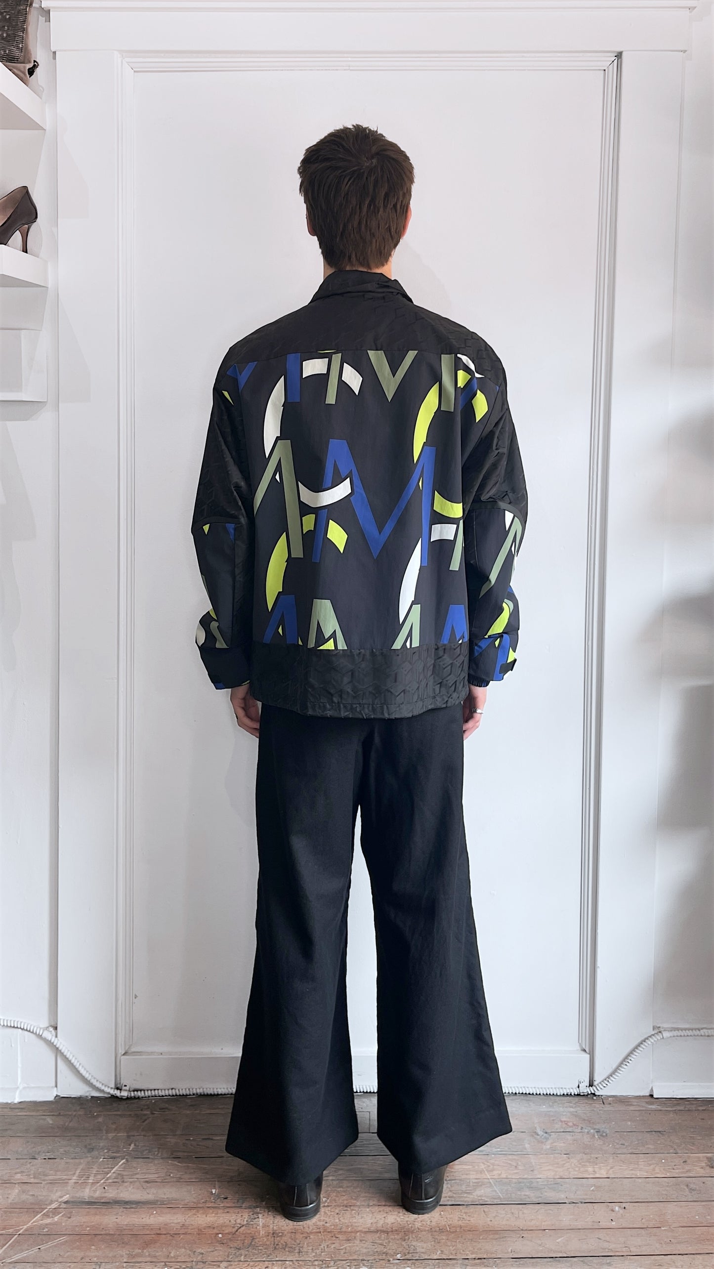 Puma x MCM Black, Green, & Blue AOP Track Jacket Medium