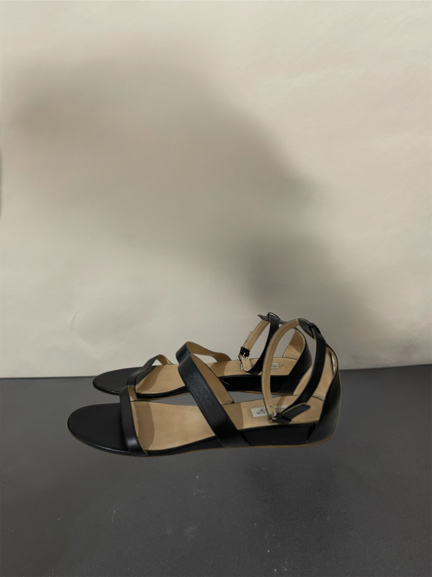 Gabriela Hearst Black Leather Platform Sandals 9 M / 10.5 W