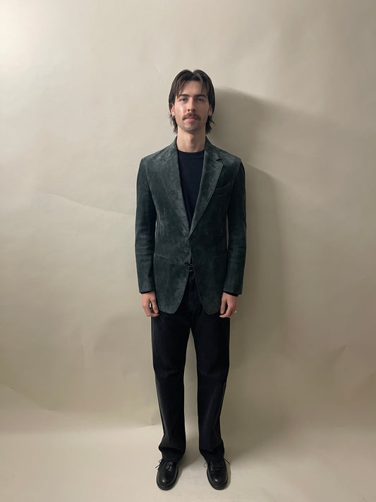 Tom Ford Dark Green Suede Blazer 38
