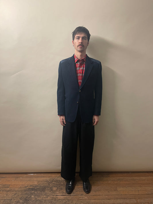 Gucci Navy Blue Cotton Blend Blazer 42R