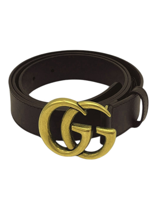 Gucci Dark Brown Thin Marmont Belt