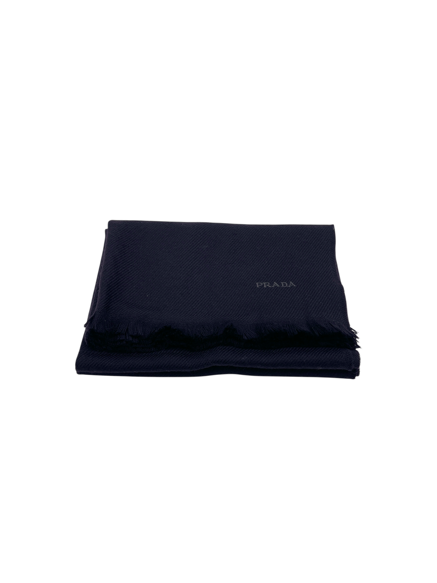 Prada Dark Purple Wool Twill Scarf OS