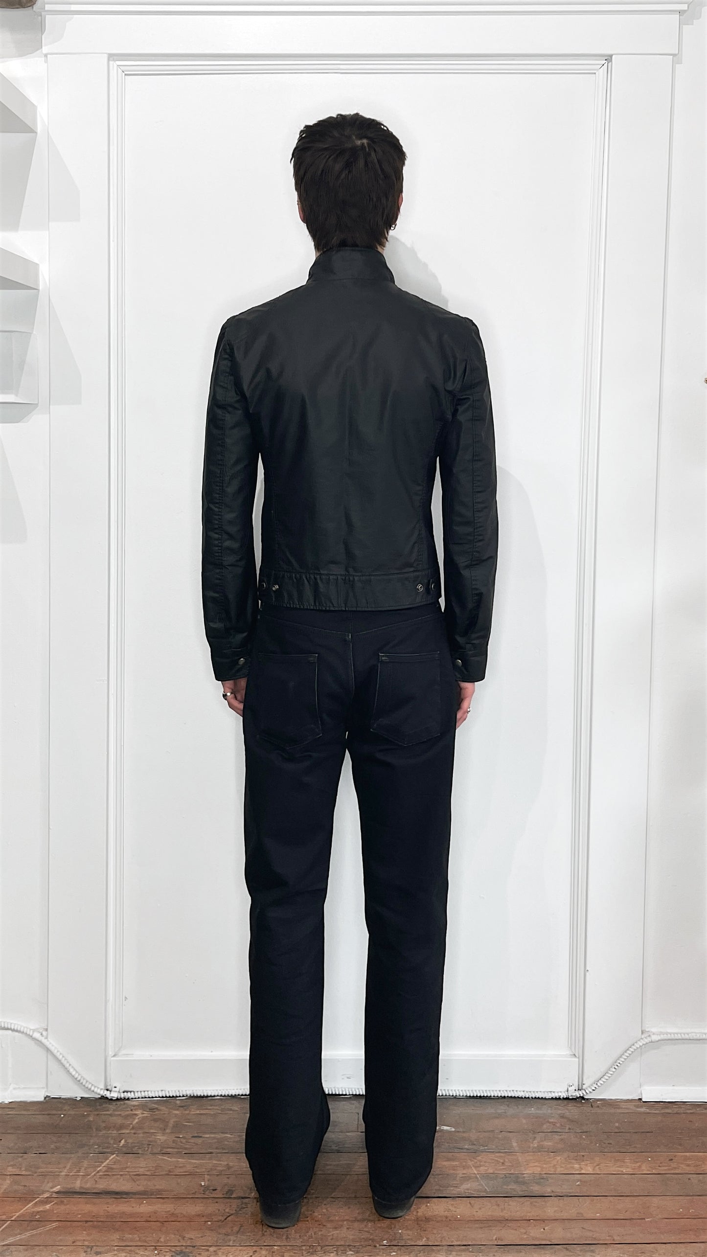 J.Lindeberg Black Waxed Short Jacket Small