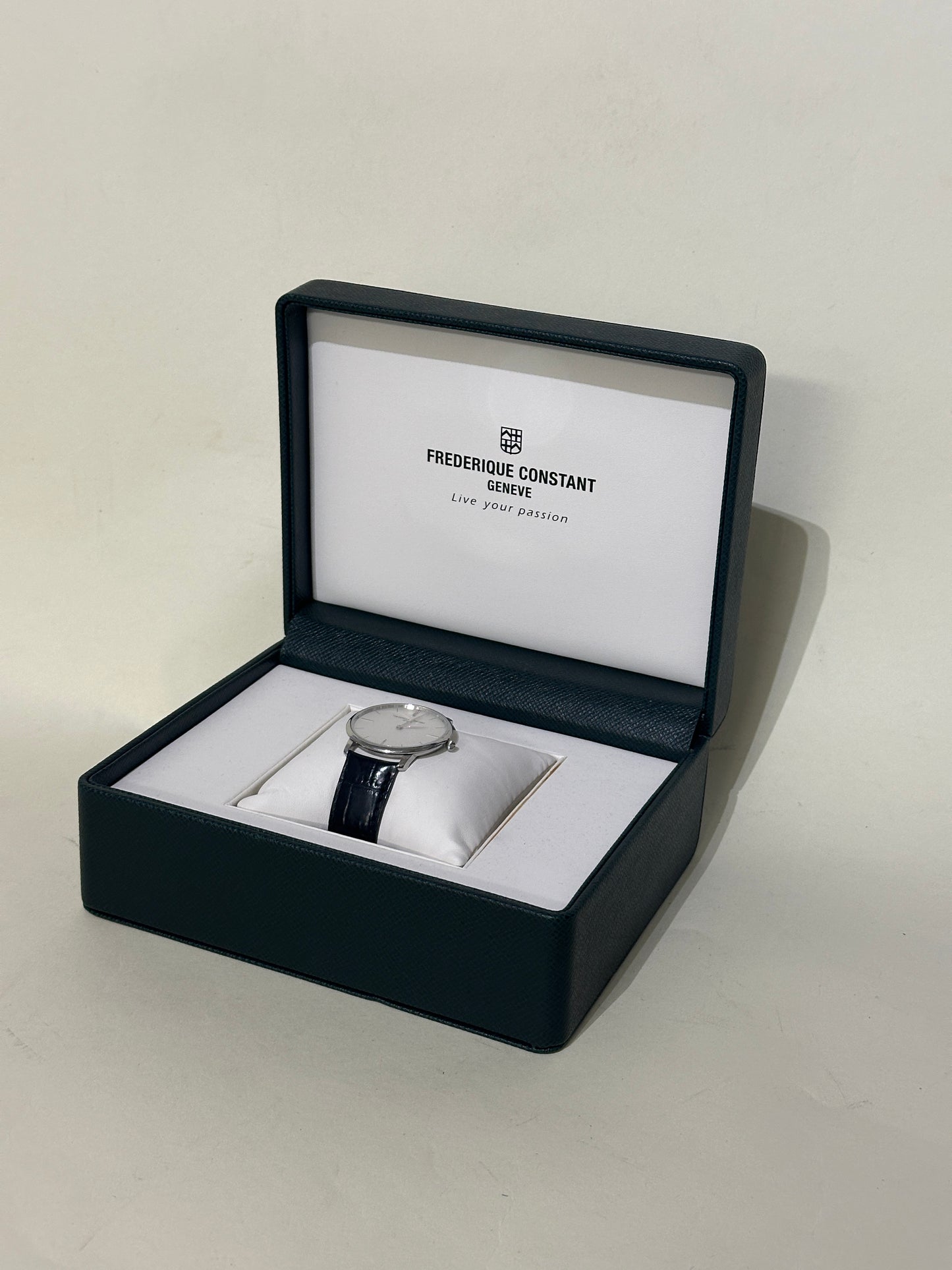 Frederique Constant Silver & White Slimline 40mm Watch