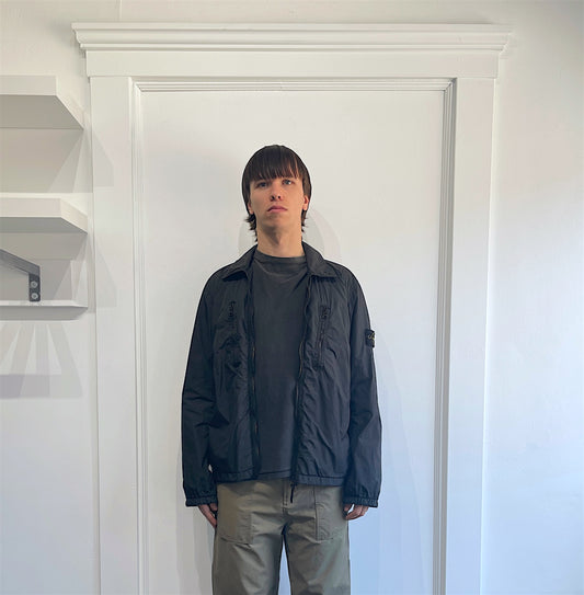 Stone Island Black Nylon Coach Jacket Medium