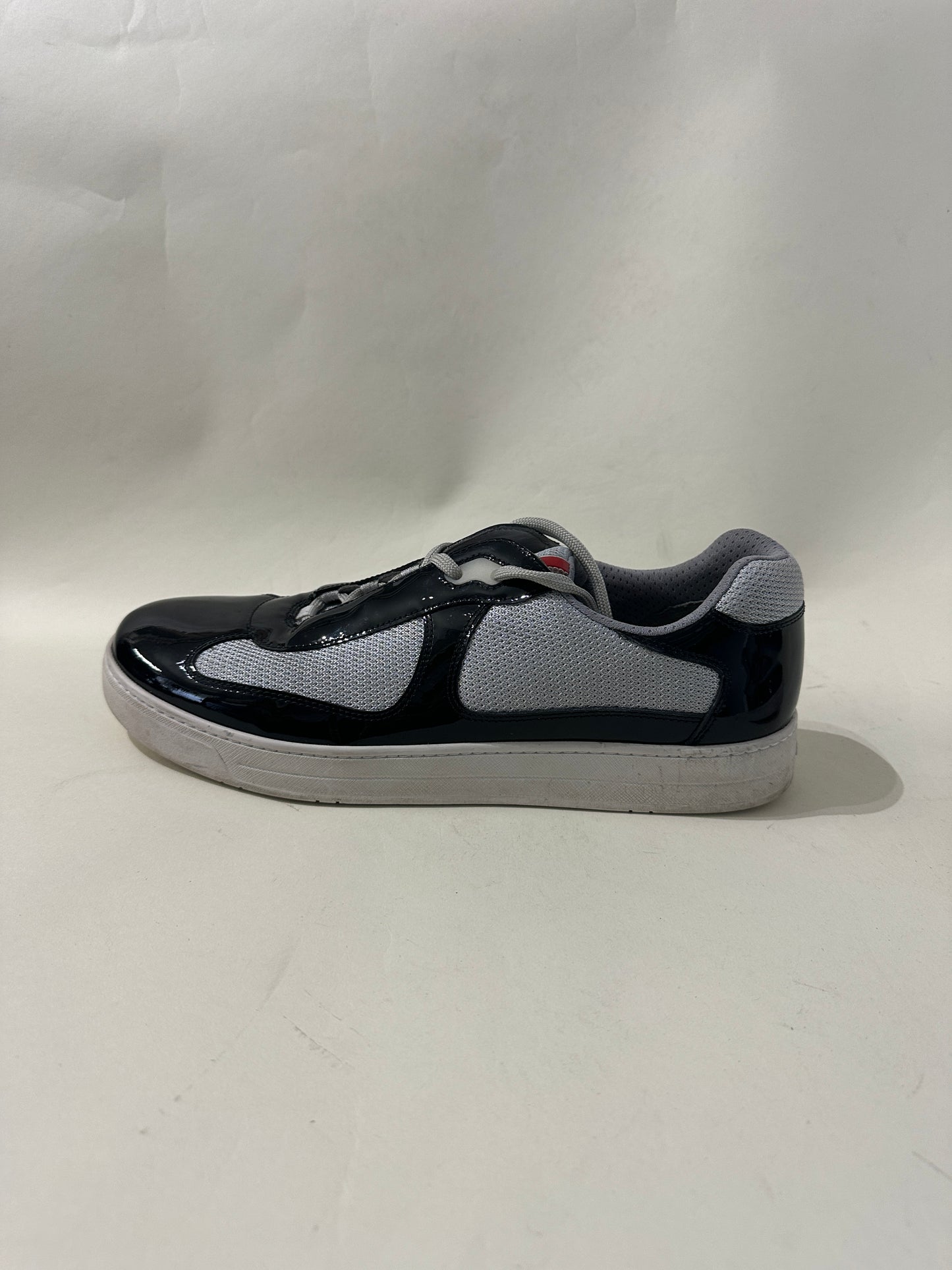 Prada Black & Grey Patent Leather & Mesh America's Cup Sneakers 10 M / 11.5 W