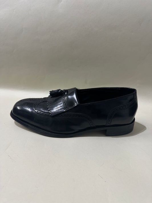Florsheim Black Brogue Leather Kilted Tassel Loafers 11 3E