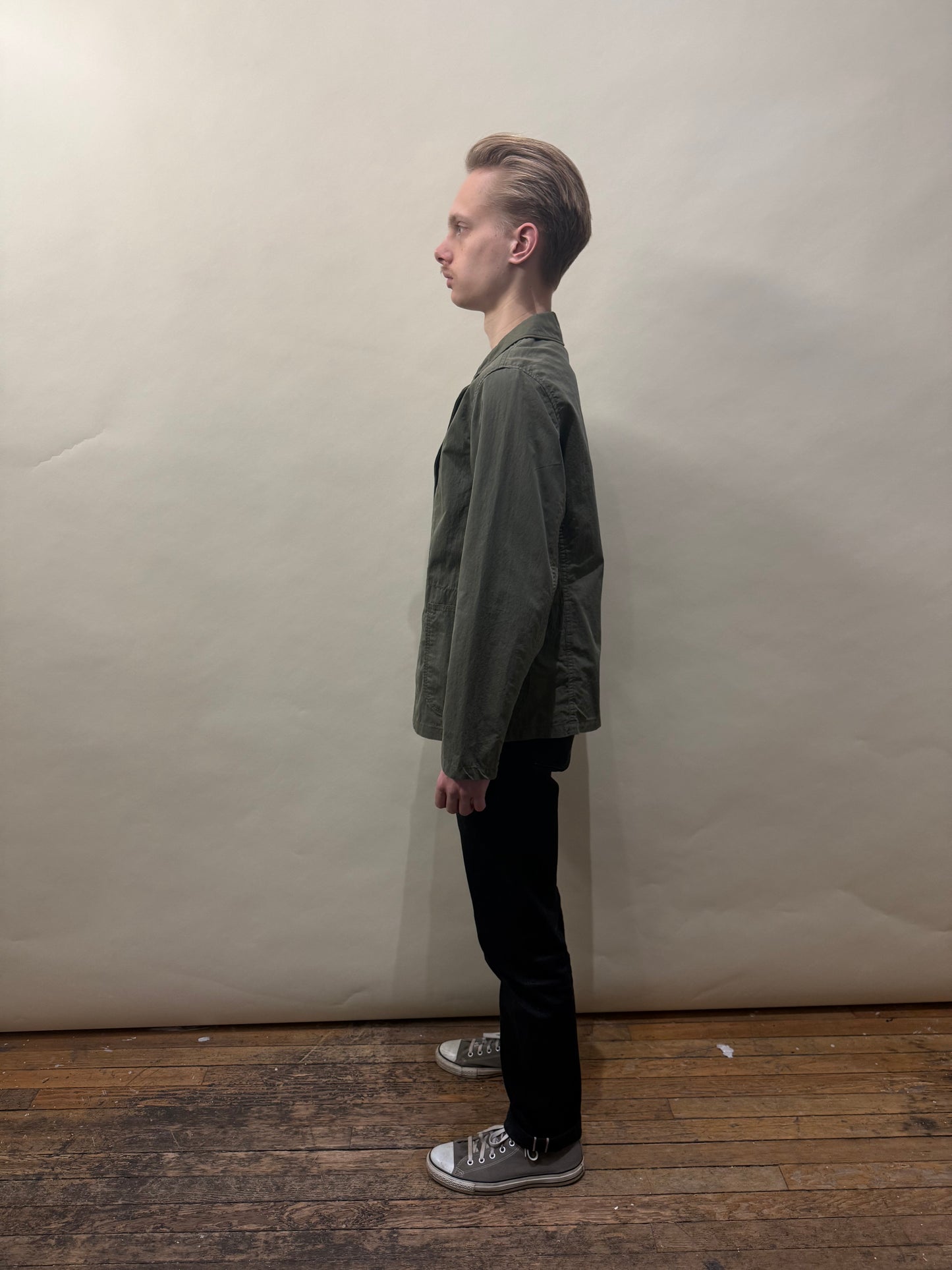 Kapital Army Green Cotton Blend Ripstop Chore Coat Medium - M