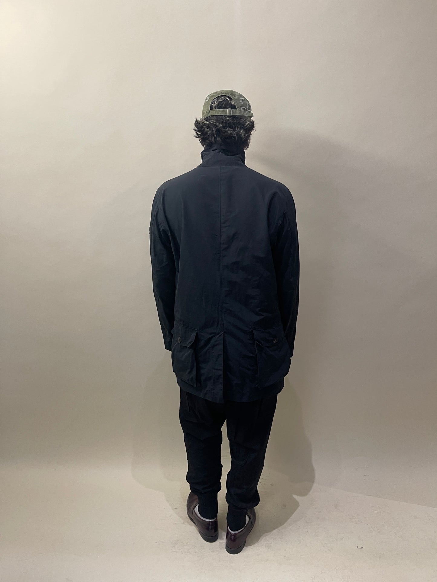 Stone Island Black Nylon 3/4 Length Technical Coat Extra Large - XL