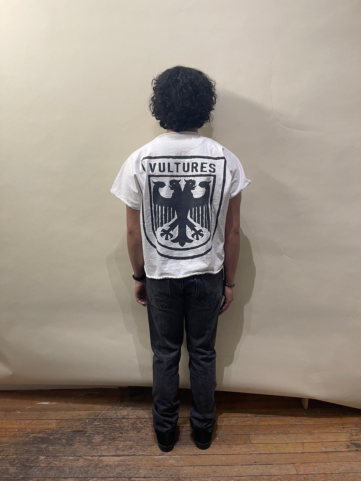 Yeezy White Heavy Cotton Vultures Boxy Whole Cut T-Shirt Small - S