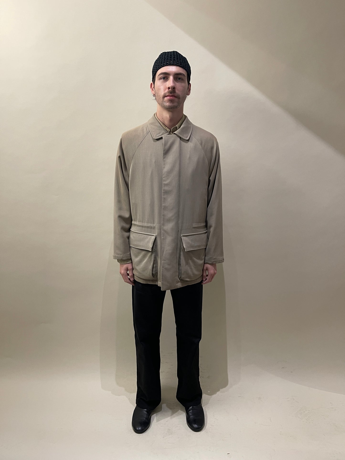 Loro Piana Tan Wool Cotton Storm System Short Coat Small - S