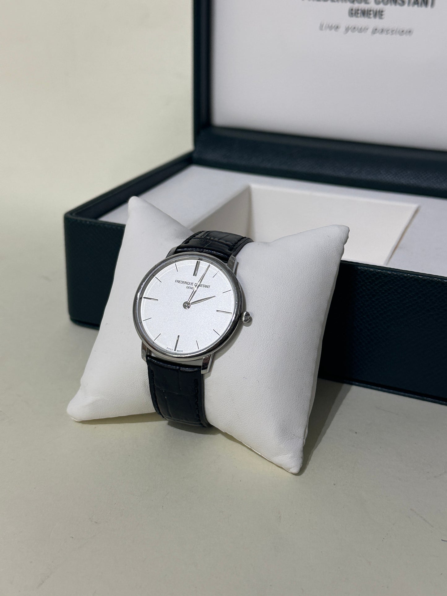 Frederique Constant Silver & White Slimline 40mm Watch