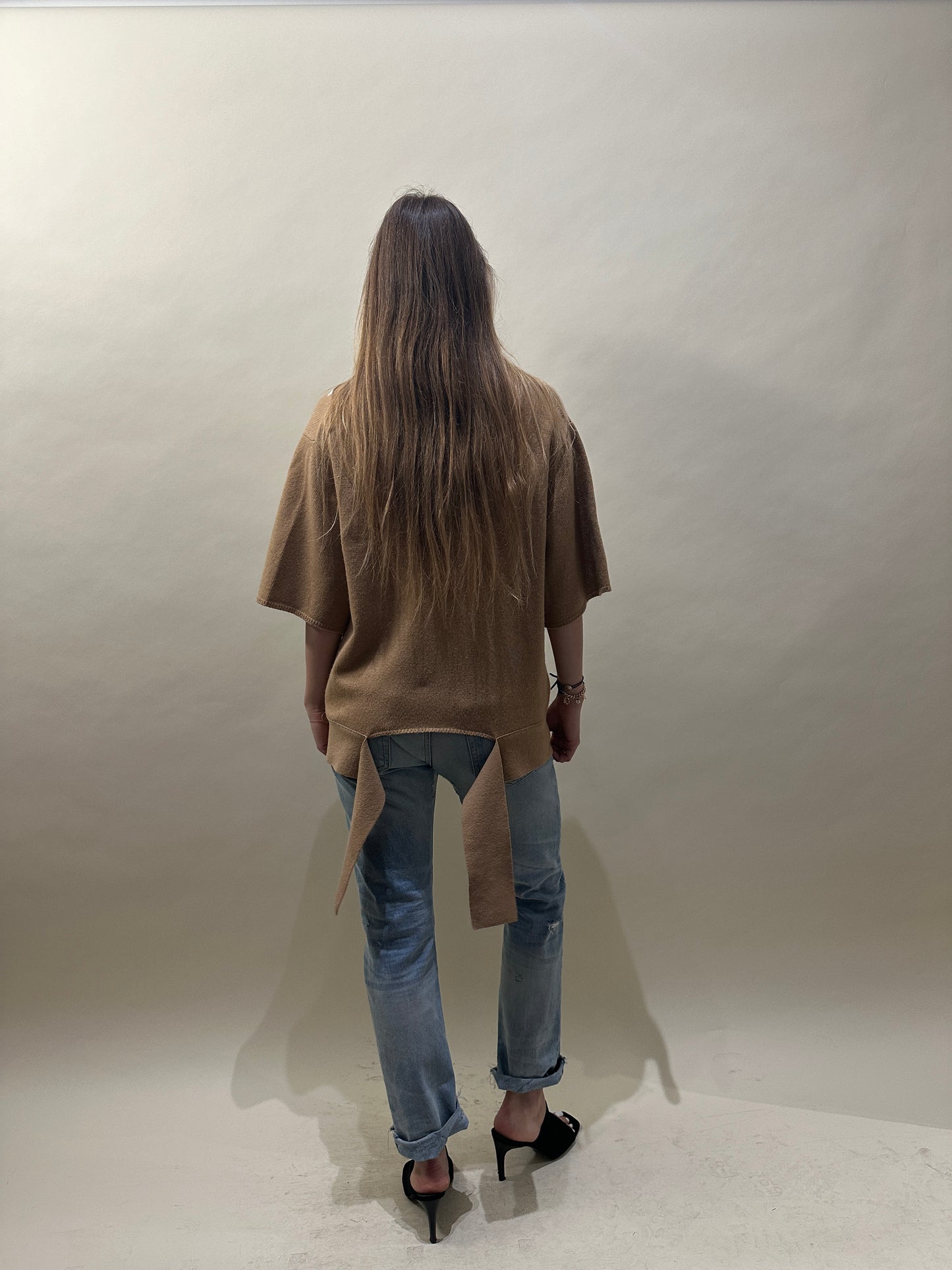 Chloé Camel Wool Blend Horse Knit SS Sweater Extra Small - XS