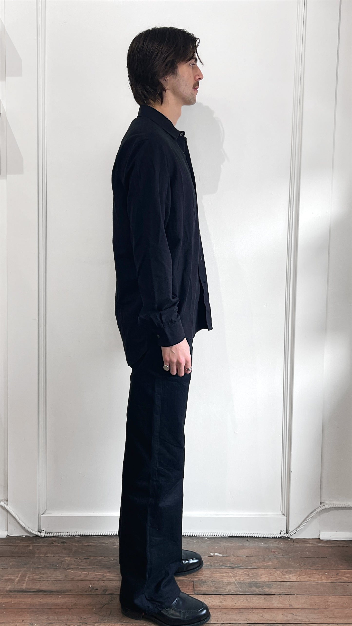 Our Legacy Black Raw Silk Classic Shirt 38