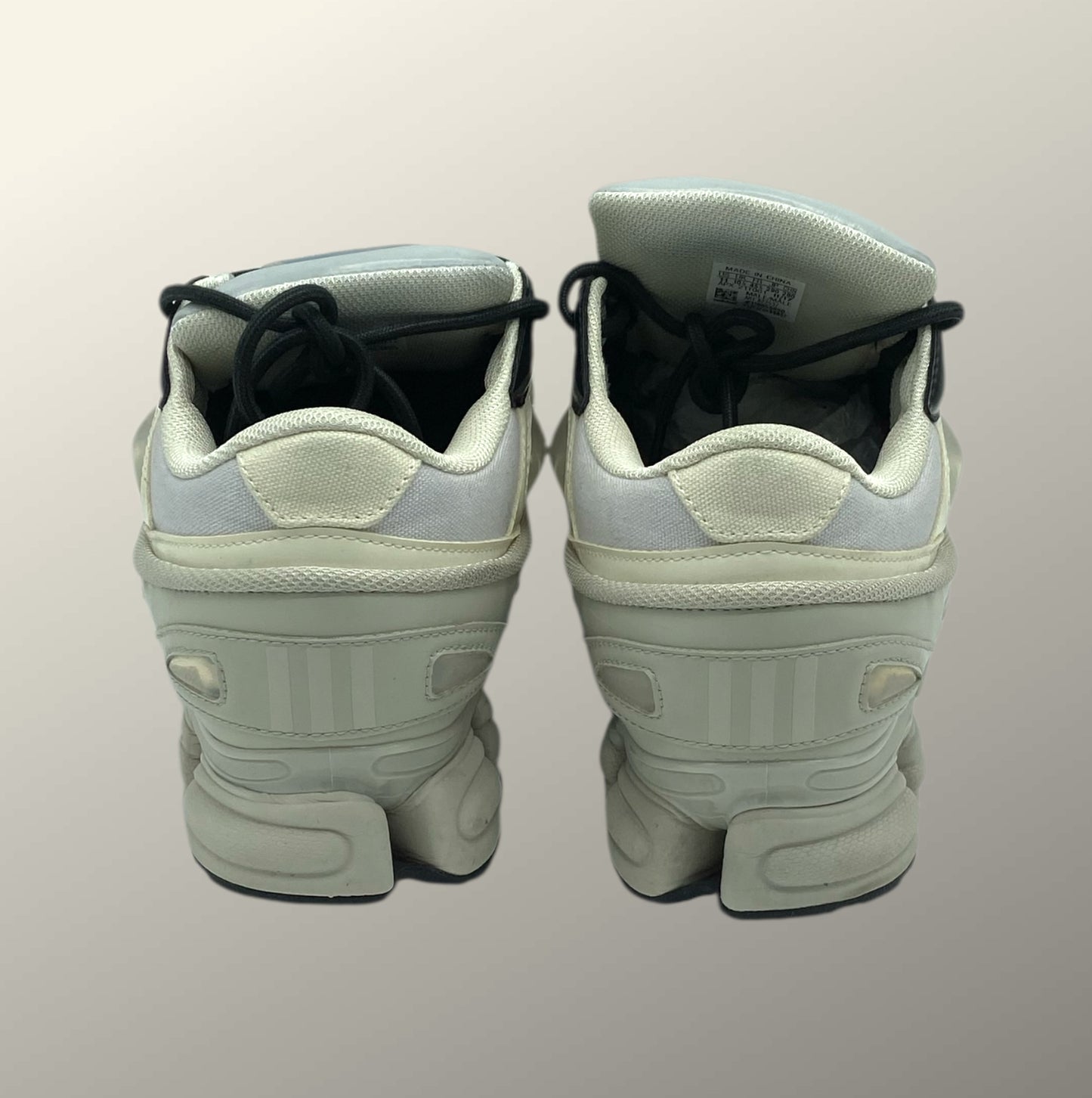 Adidas x Raf Simons Cream & Silver Ozweego 3 Sneakers 11 M / 12.5 W