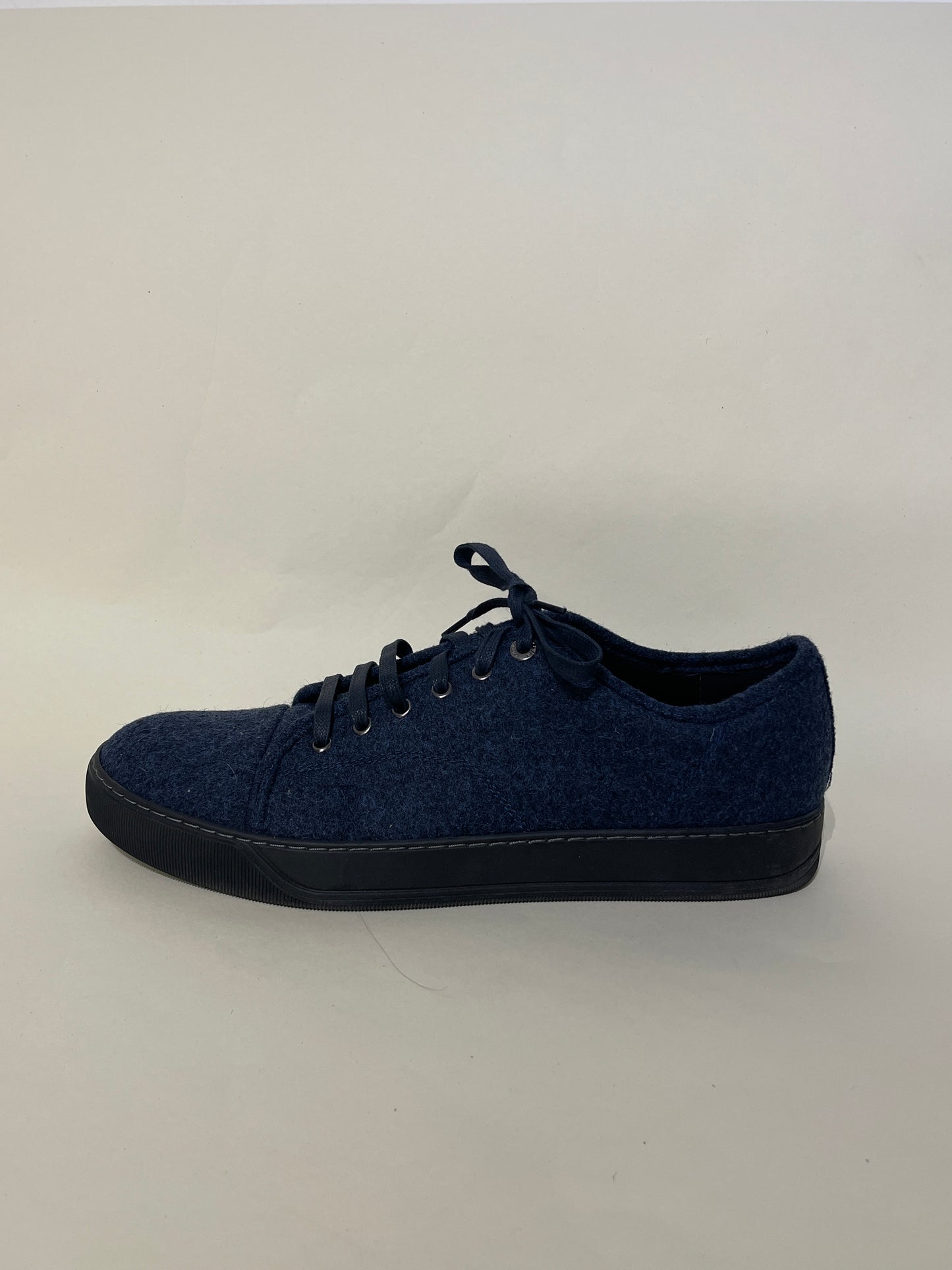 Lanvin Navy Blue Felted Wool DBB1 Sneakers 11 M / 12.5 W