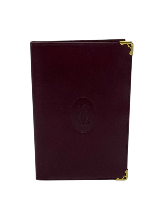 Cartier Burgundy Leather Passport Holder