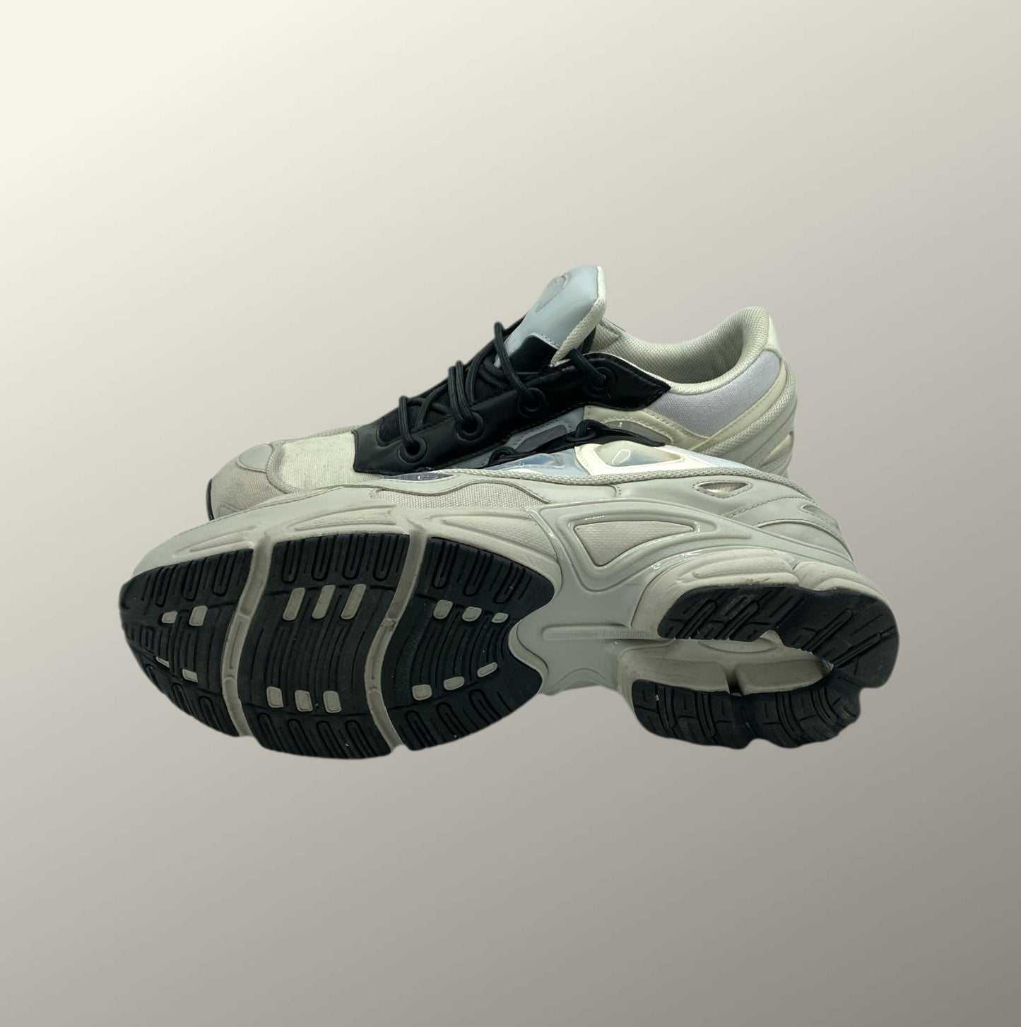 Adidas x Raf Simons Cream & Silver Ozweego 3 Sneakers 11 M / 12.5 W