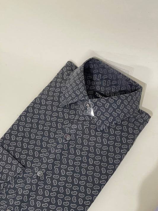Tom Ford Grey Paisley Casual Shirt Medium