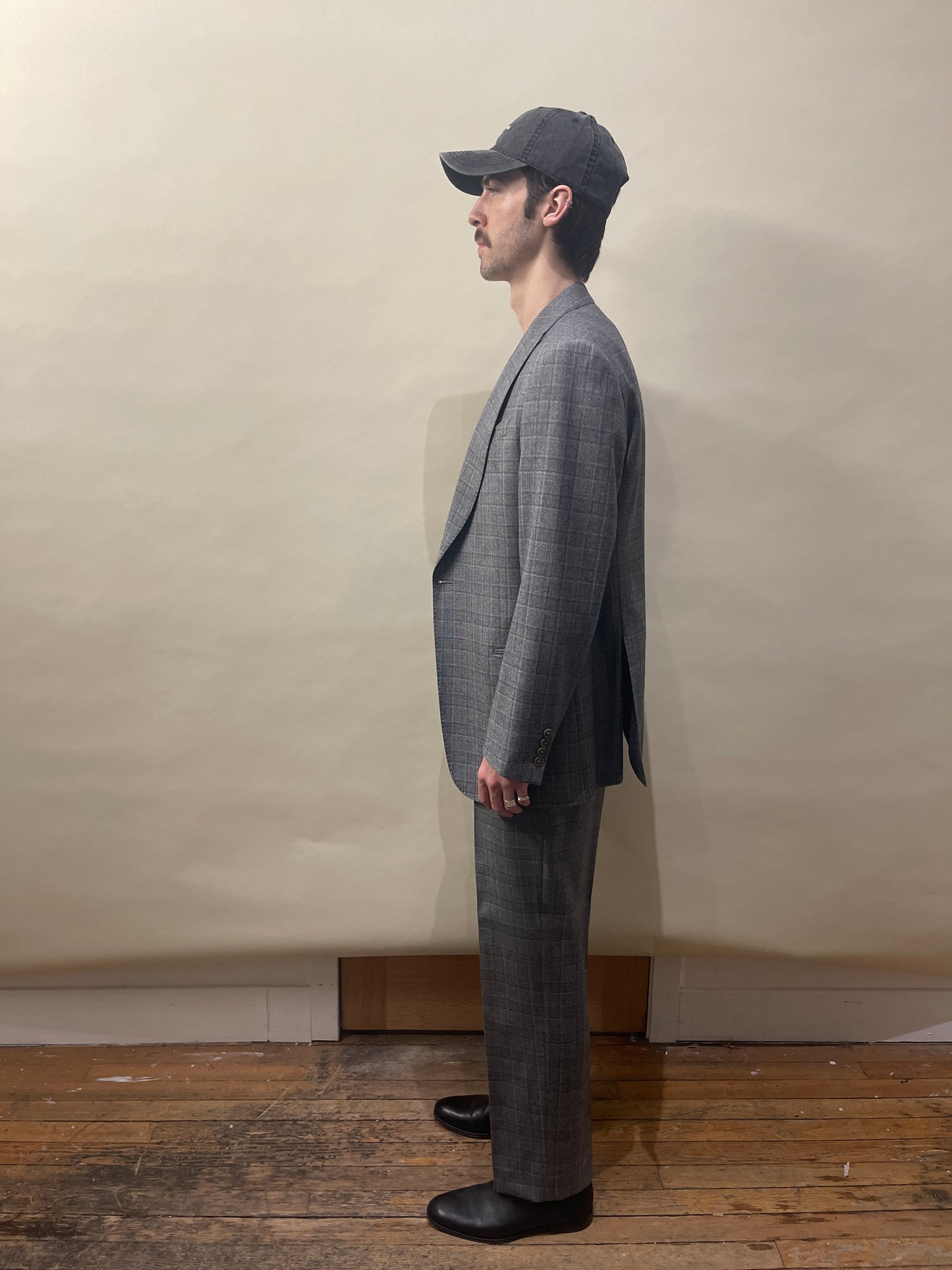 Armani Collezioni Multi Grey Wool Glen Check 3-Piece Suit 40R