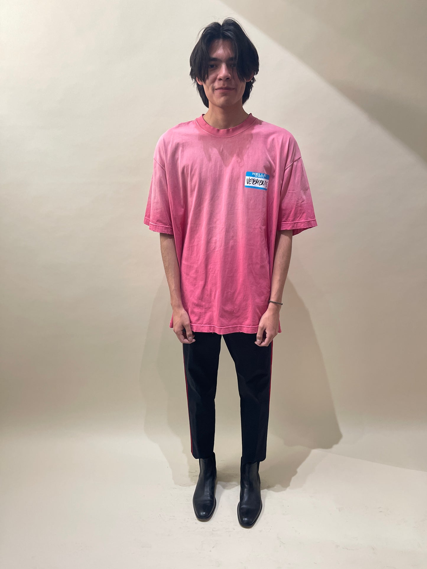 Vetements Pink 'My Name Is' Motif SS T-Shirt Large - L