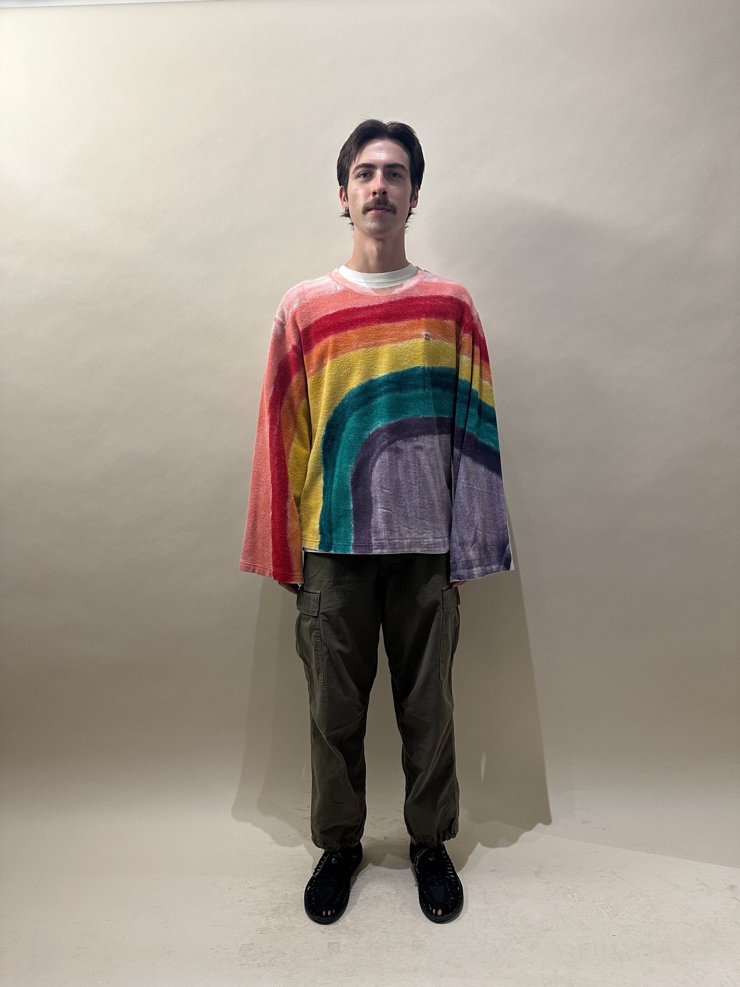 Acne Studios Rainbow Terry Cotton Face Sweater Large - L