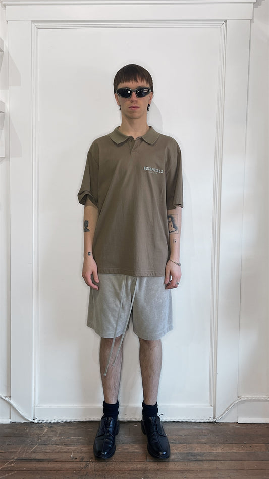 Fear of God Essentials Wood RF Logo SS Polo Shirt Medium