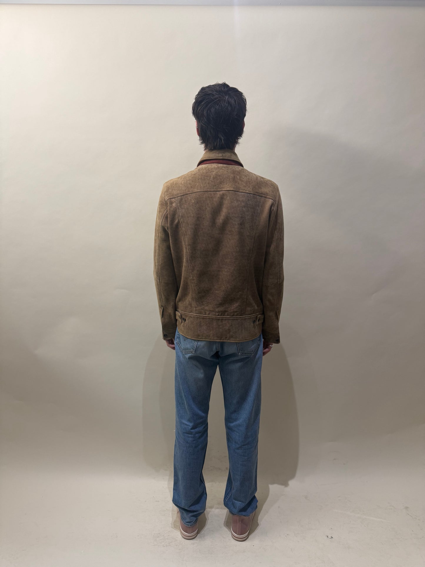 John Varvatos Light Brown Sheepskin Type 2 Style Jacket Medium - M