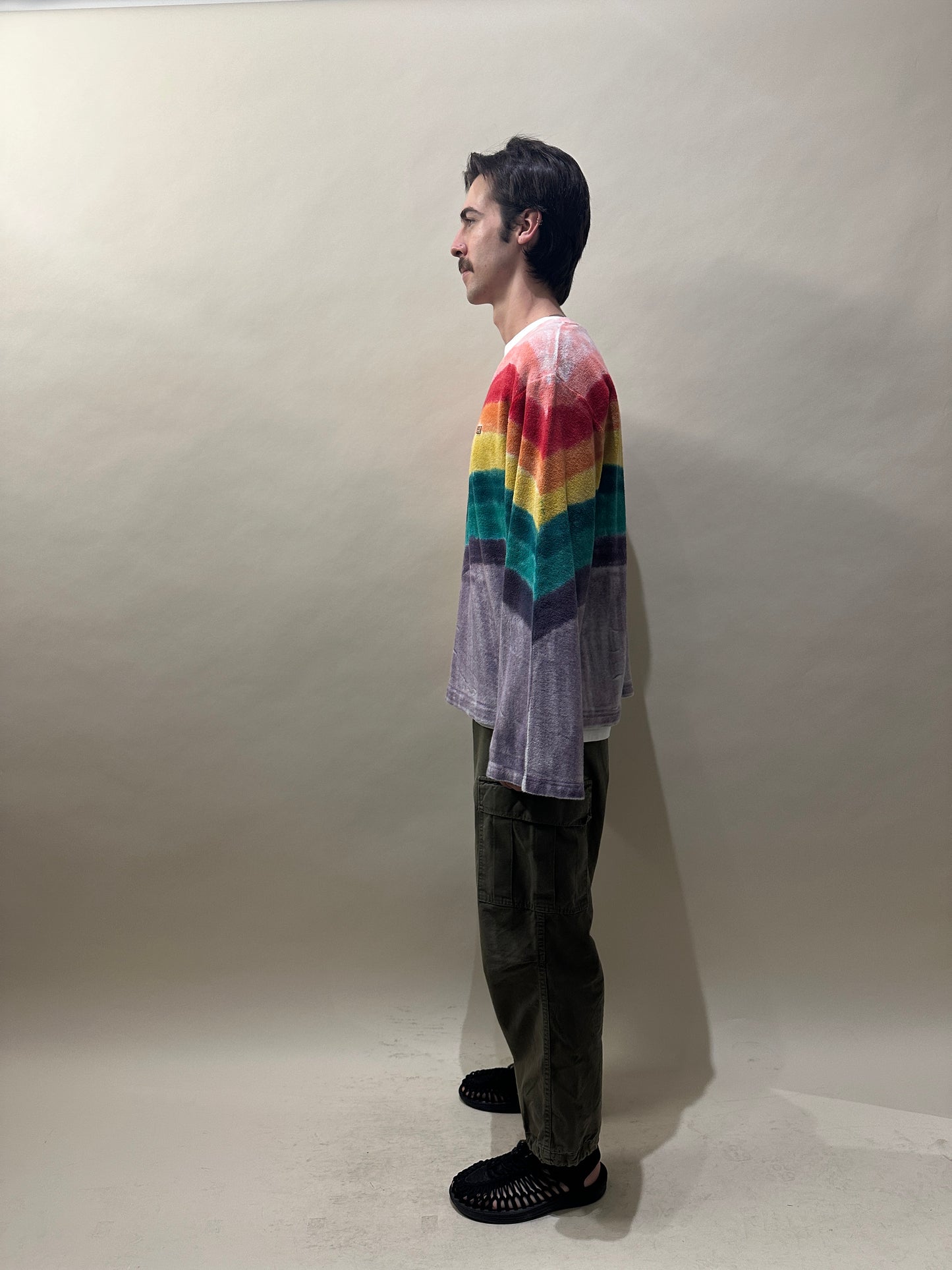 Acne Studios Rainbow Terry Cotton Face Sweater Large - L