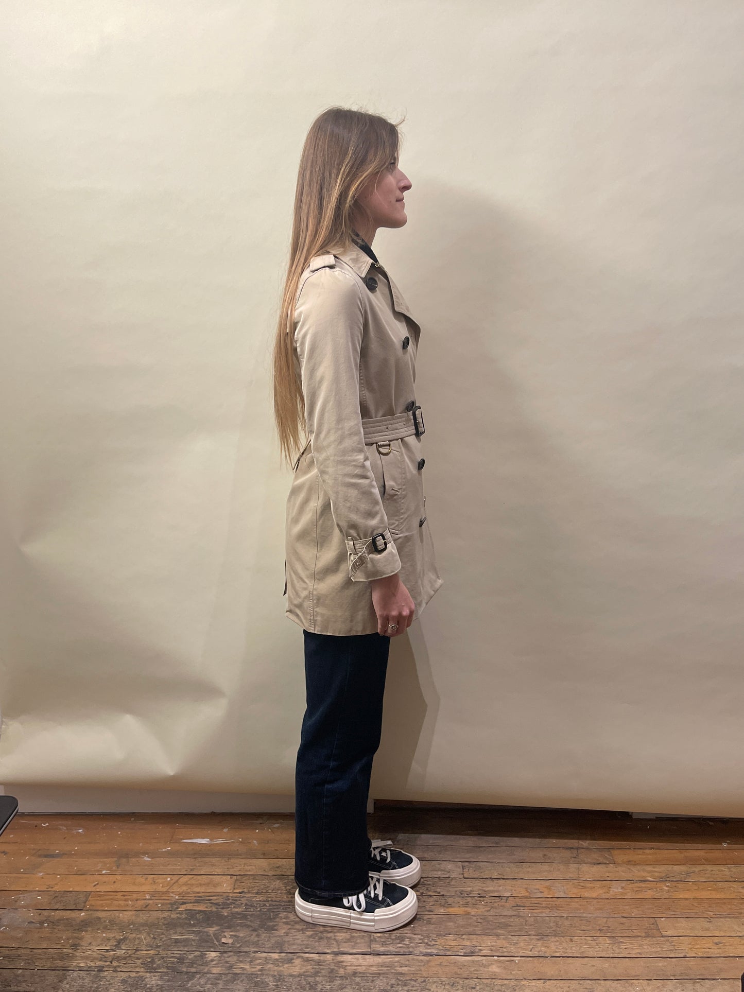 Burberry Tan Cotton Kensington Short Trench Coat Medium - M