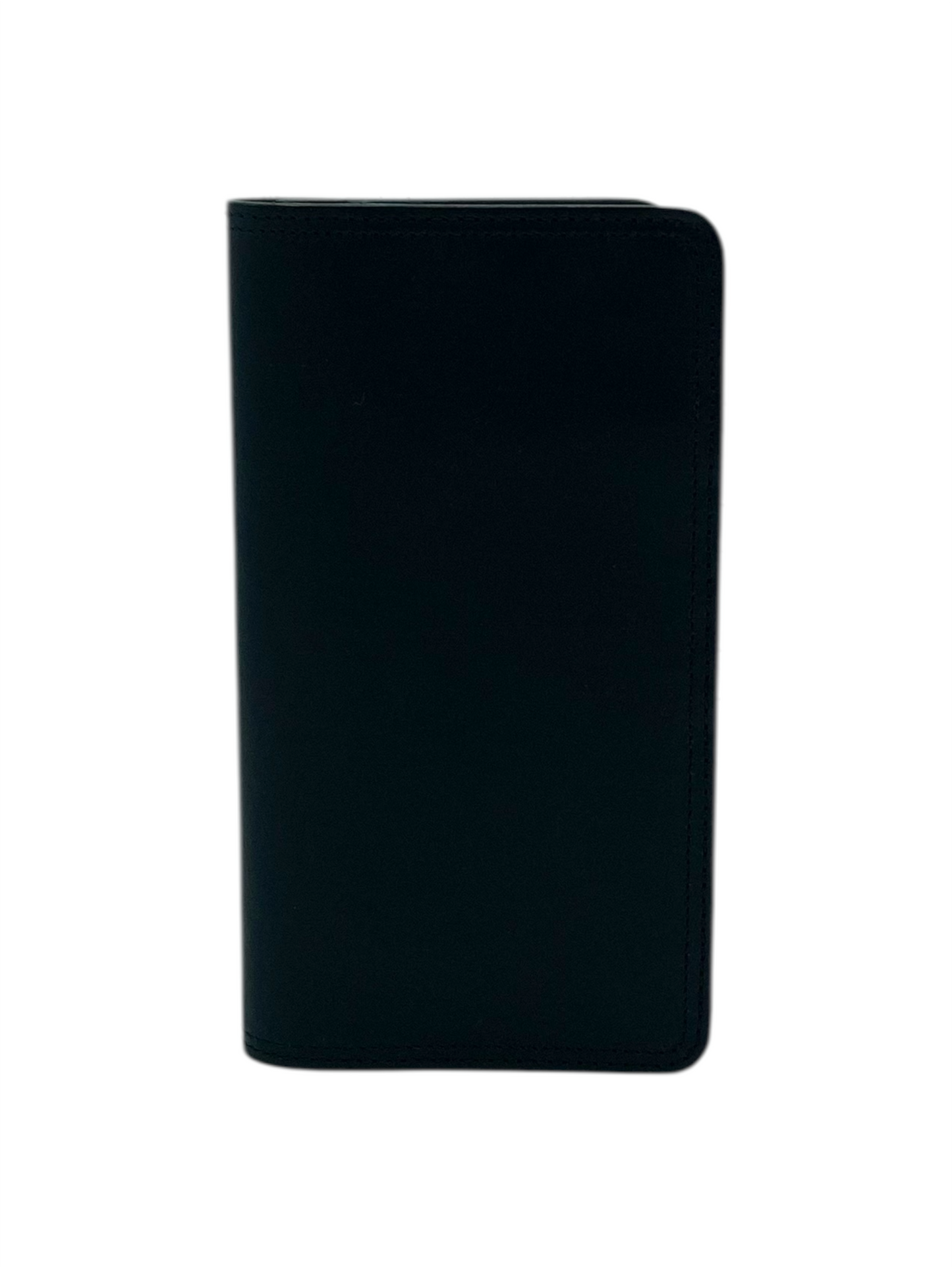 Corbo. Black Cowhide Leather Long Bifold Wallet
