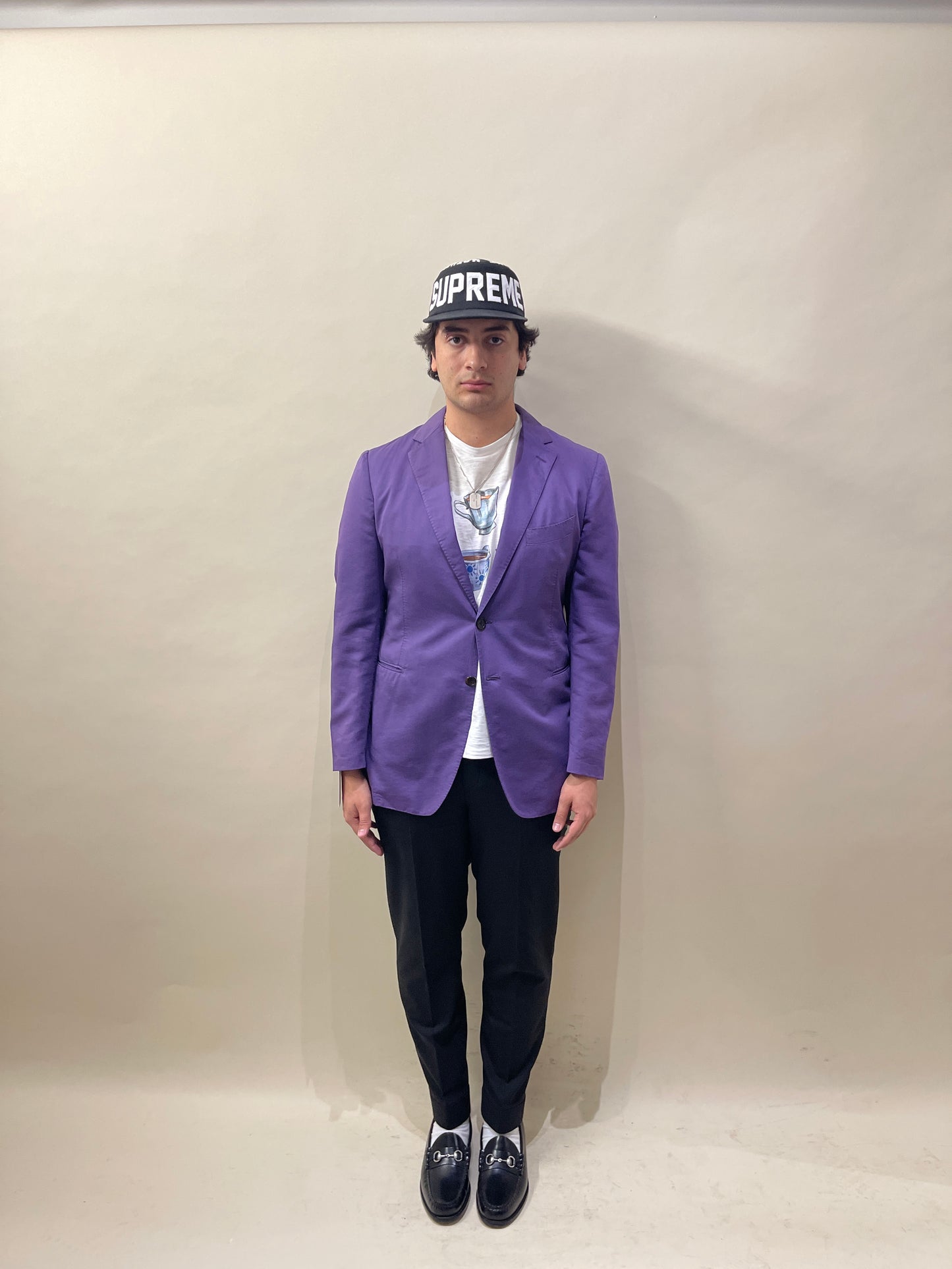 Etro Purple Cotton Silk Unlined Sport Coat 44
