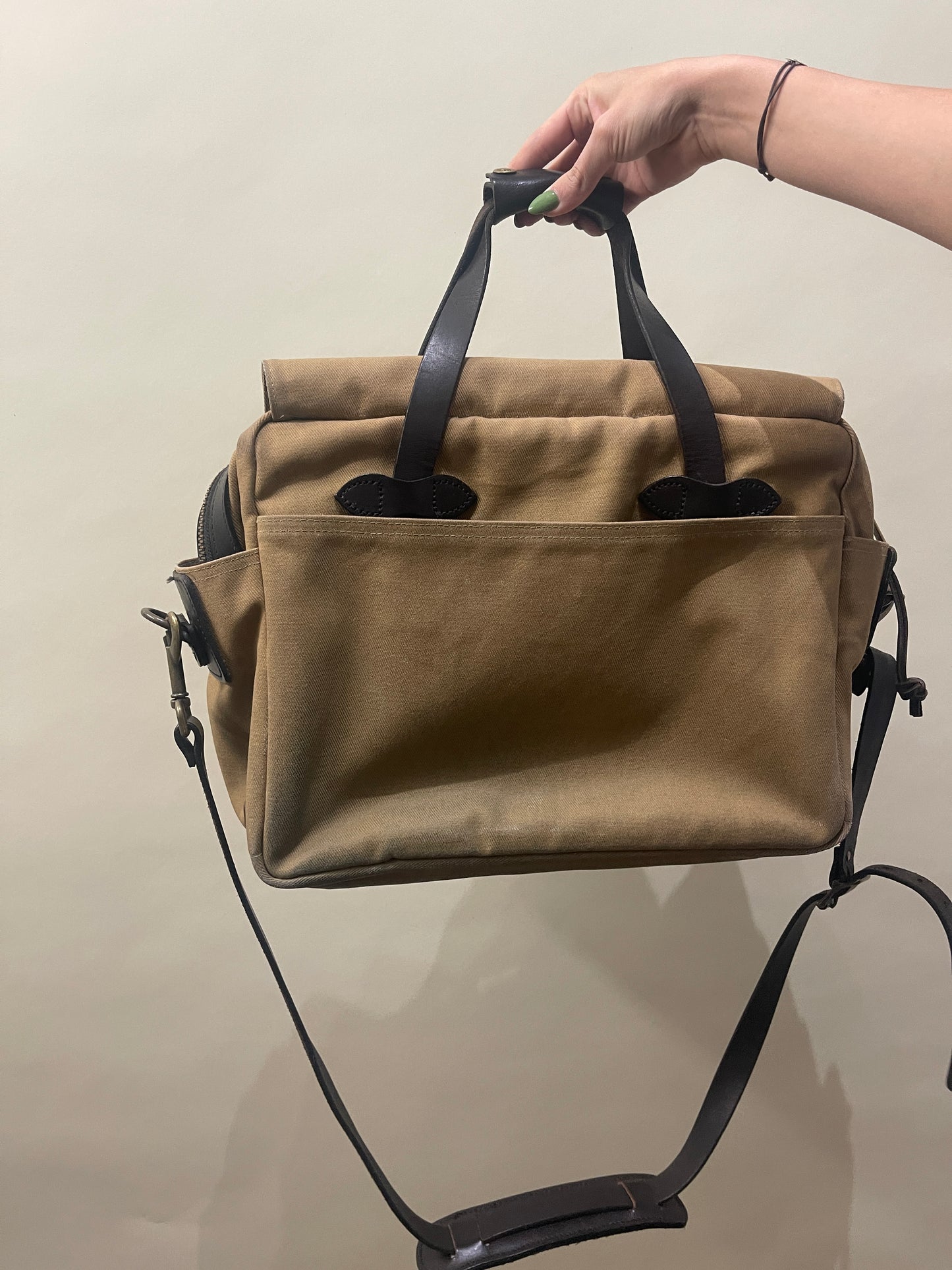 Filson Tan Rugged Twill Padded Computer Bag