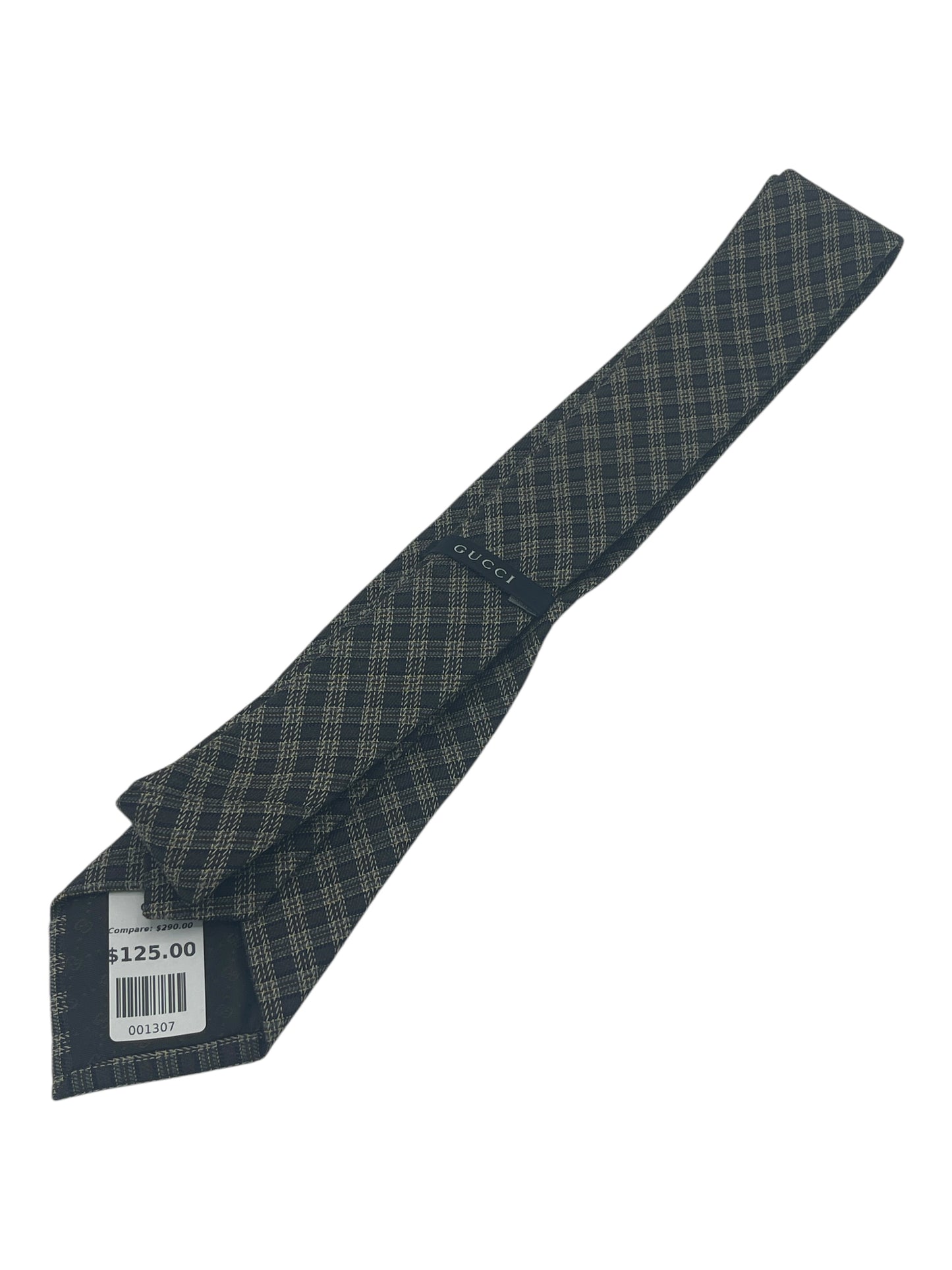 Gucci Black, Brown, & Yellow Plaid Silk Tie