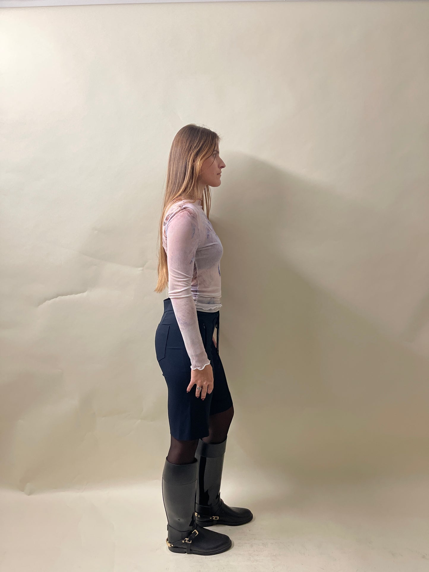 Our Legacy Pastel AOP Mesh Slim Turtleneck Shirt 38