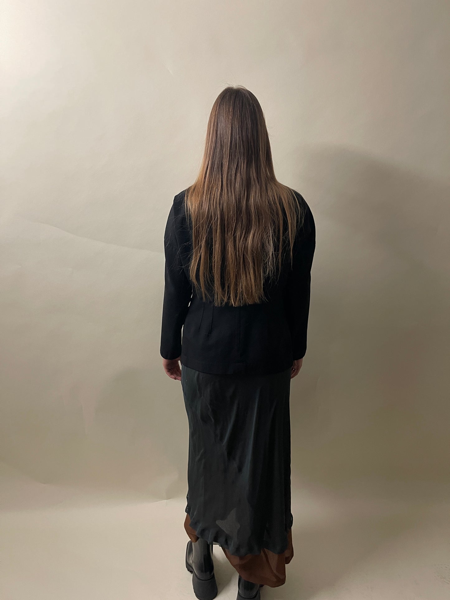 Comme Des Garcons Black Wool Darted 3 Button Blazer Small - S