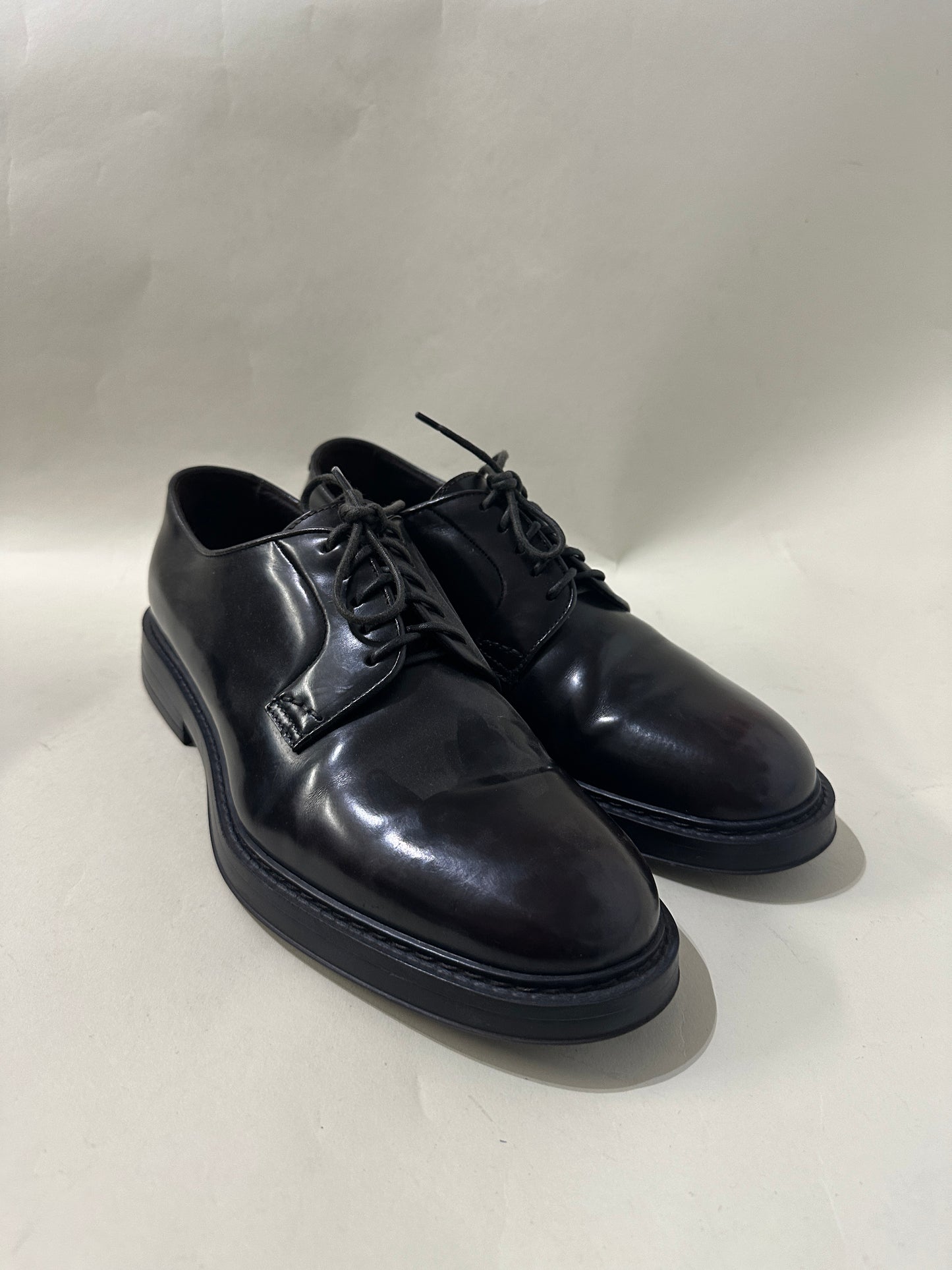 Doucal's Dark Brown Leather Derby Dress Shoes 10.5 M / 12 W