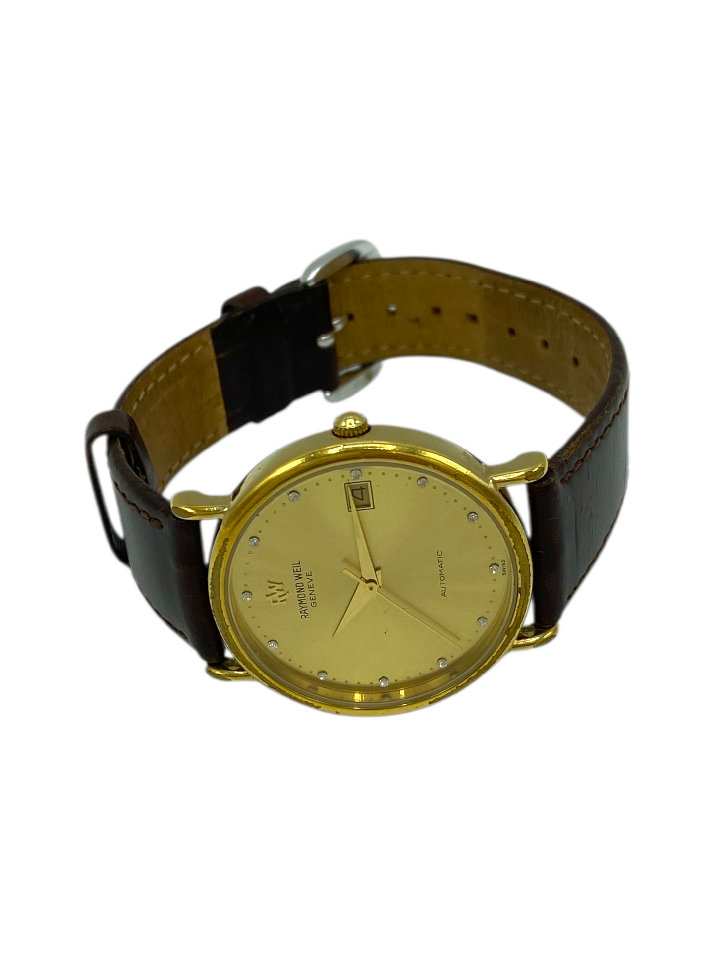 Raymond Weil 18K Gold Electroplated Round Watch