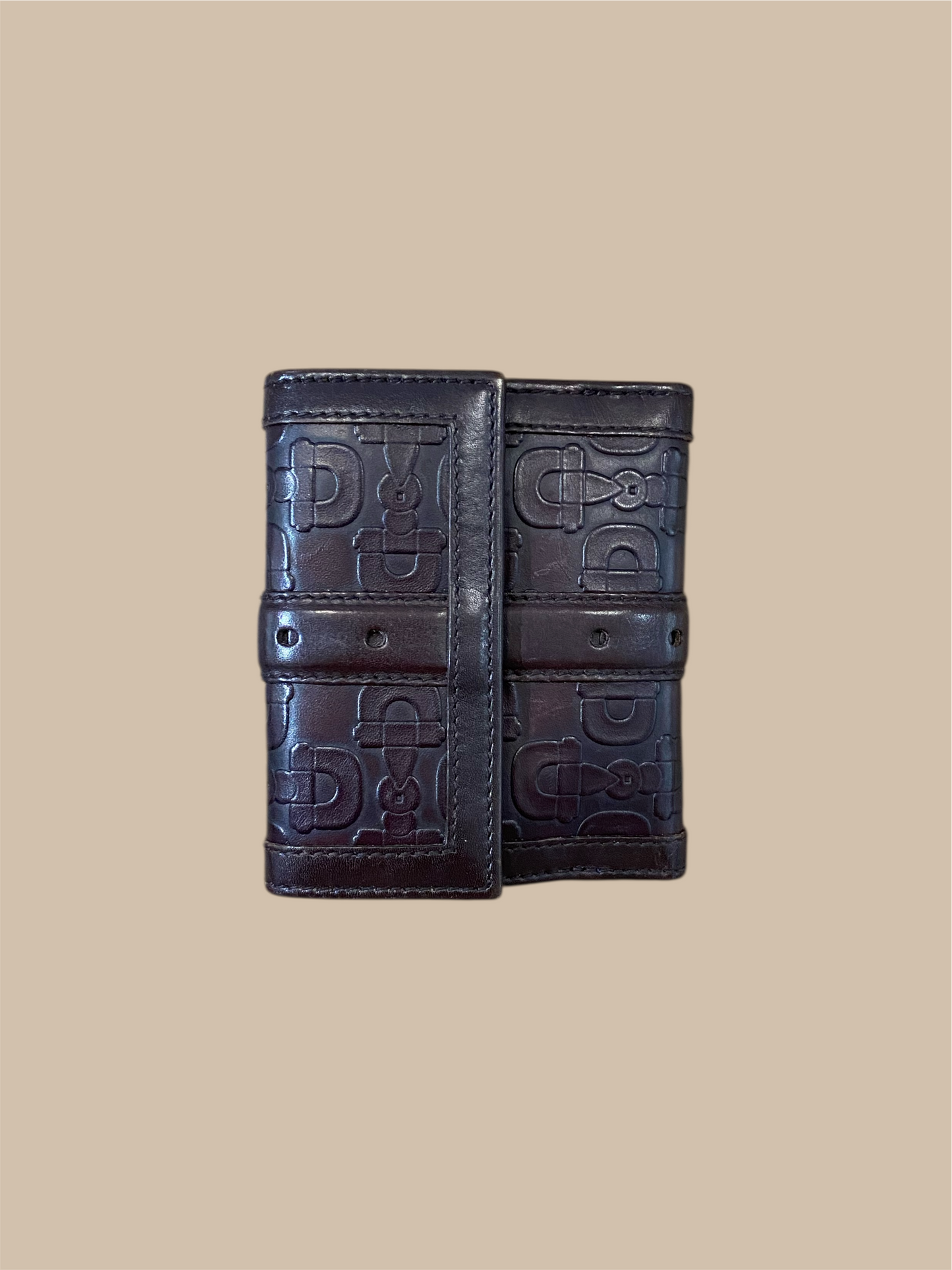 Gucci Dark Brown Leather Horsebit Pattern Bifold Wallet